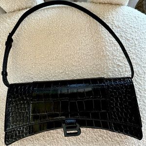 Balenciaga croc hourglass shoulder bag